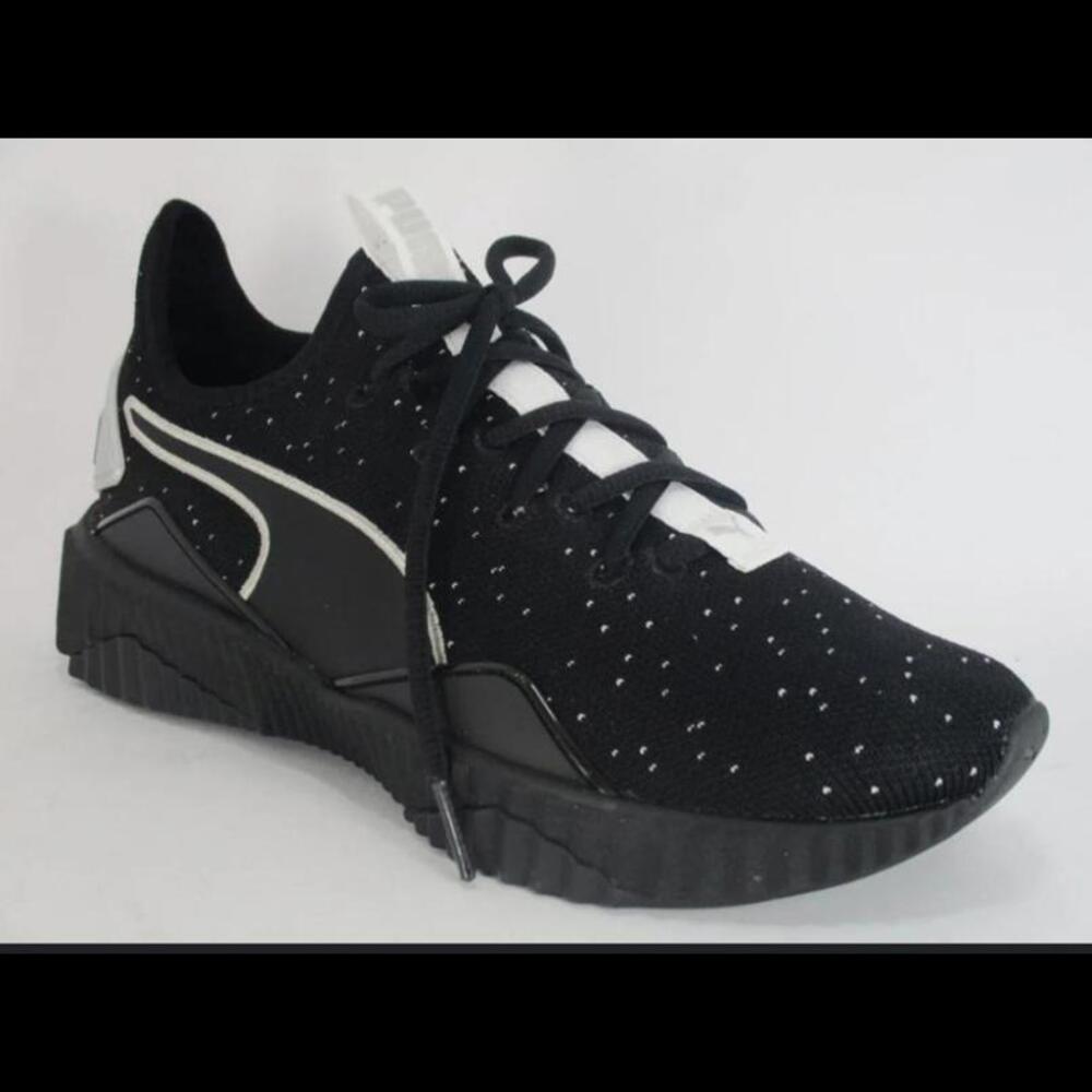 Stylish Puma DEFY Black Athletic Sneakers with Dotted Design